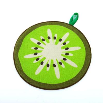 Soft Plush Kitchen Fabric Microfiber Hanging Washcloth Quick-Dry Hand Towel(Kiwi)