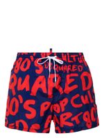 DSQUARED2 short de bain imprimé Pop 80's - Bleu