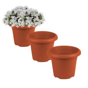 Hega Hogar Plantenbak - 6x - Terra cotta - kunststof - D16 x H12 cm
