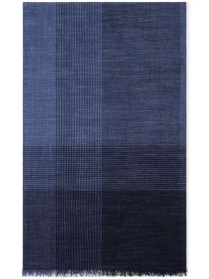 Brunello Cucinelli chemise en soie mélangée à carreaux - Bleu