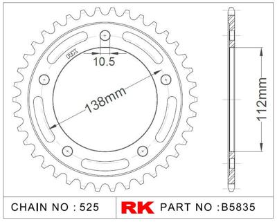 RK Chain wheel 525 45z steel silver
