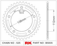 RK Chain wheel 525 45z steel silver