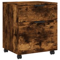 The Living Store Dossierkast op wielen - Gerookt eiken - 45 x 38 x 54 cm - Praktisch en stijlvol