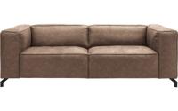 Goossens Bank Calvin bruin, micro leer, 3-zits, modern design Goossens Bank Calvin bruin, micro leer, 3-zits, modern design