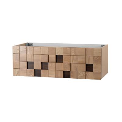 Wastafelonderkast BWS Mira 1 Lade Greeploos Soft Close 119x40x52 cm Licht Eiken