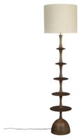 Dutchbone Vloerlamp Cath Mangohout en linnen, 180cm - Bruin