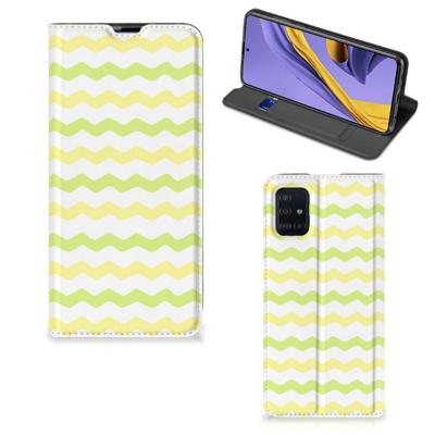 Samsung Galaxy A51 | Hoesje met Magneet | Waves Yellow