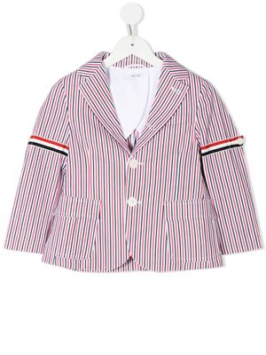 Thom Browne Kids blazer rayé à simple boutonnage - Multicolore
