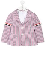 Thom Browne Kids blazer rayé à simple boutonnage - Multicolore