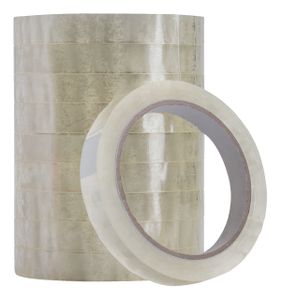 Plakband Quantore 15 mm x 66 m transparant grote kern 10 stuks Plakband Quantore 15 mm x 66 m transparant grote kern 10 stuks
