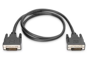 Digitus AK-320108-020-S DVI-kabel DVI Aansluitkabel DVI-D 24+1-polige stekker, DVI-D 24+1-polige stekker 2.00 m Zwart Rond, Afgeschermd (dubbel)