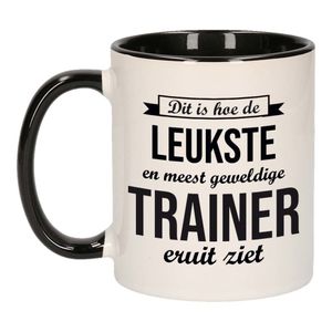 Leukste en meest geweldige trainer cadeau koffiemok / theebeker wit en zwart 300 ml