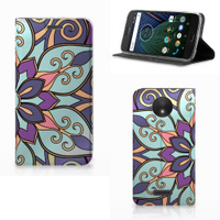 Motorola Moto C Plus Smart Cover Purple Flower - thumbnail