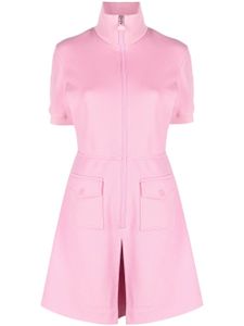 Moncler robe courte zippée à manches courtes - Rose