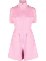 Moncler robe courte zippée à manches courtes - Rose - thumbnail