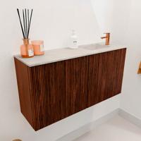 Toiletmeubel Mondiaz Joya Dlux | 80 cm | Meubelkleur Ruby | Faye wastafel Ostra Wasbak Rechts | 1 kraangat