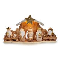 Krist+ kerststal - met led verlichting - incl. kerstbeelden - 33 cm - Kerststallen - thumbnail
