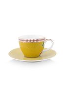 Pip Studio La Majorelle Espresso Kop & Schotel Geel