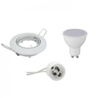 Energiezuinige LED Spot Set Rond Kantelbaar - GU10 Fitting - Glans Wit - Warm Wit 3000K - Ø82mm