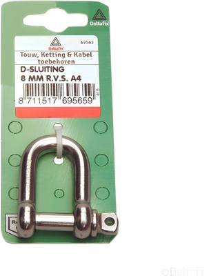 D-sluiting 5mm rvs 2st - Deltafix