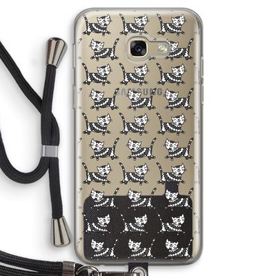 Zwarte poes: Samsung Galaxy A5 (2017) Transparant Hoesje met koord