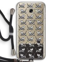 Zwarte poes: Samsung Galaxy A5 (2017) Transparant Hoesje met koord