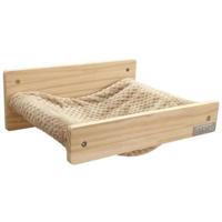 Amaca da parete per gatti - KERBL - TIMBER - 38 x 33,5 x 16 cm - Legno massiccio - Tessuto felpato