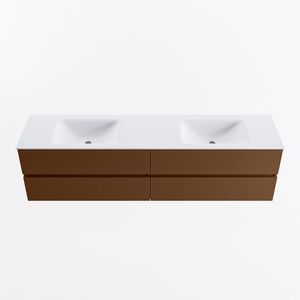 MONDIAZ VICA 190cm badmeubel onderkast Rust 4 lades. Wastafel CLOUD dubbel 2 kraangaten, kleur Talc.
