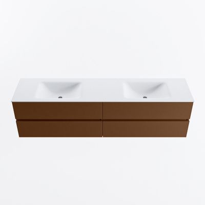 MONDIAZ VICA 190cm badmeubel onderkast Rust 4 lades. Wastafel CLOUD dubbel 2 kraangaten, kleur Talc.