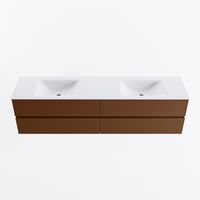 MONDIAZ VICA 190cm badmeubel onderkast Rust 4 lades. Wastafel CLOUD dubbel 2 kraangaten, kleur Talc.