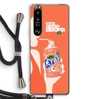 Peach please!: Sony Xperia 1 III Transparant Hoesje met koord
