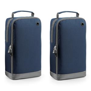 Bagbase schoenentas 8 liter - 2x stuks - donkerblauw - 35 x 19 x 12 cm - Reis opbergtas