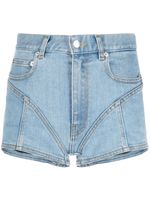 Mugler short en jean Spiral - Bleu