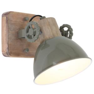 Steinhauer Retro wandlamp Gearwood retro groen met houtbruin 7968G