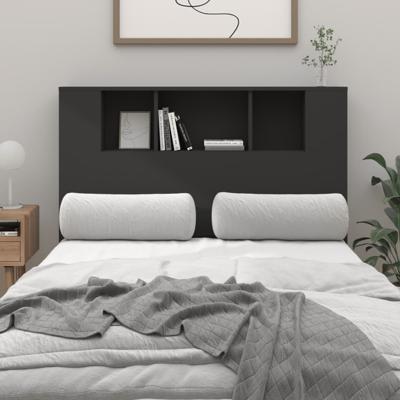 Hoofdbordkast 120x18,5x102,5 cm zwart