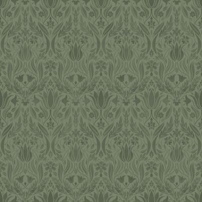 Dutch Wallcoverings Blomstermala - Ludvig Green - Groen