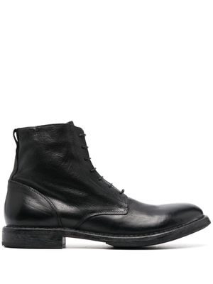 Moma bottines en cuir à lacets - Noir
