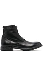 Moma bottines en cuir à lacets - Noir