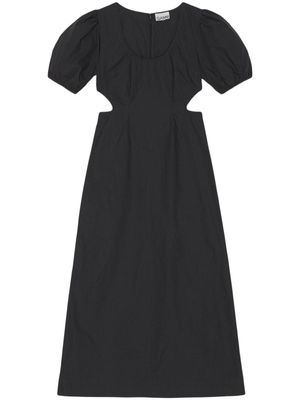 GANNI robe en coton biologique à découpes - Noir