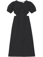 GANNI robe en coton biologique à découpes - Noir