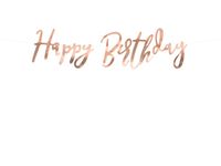 Letterslinger Happy Birthday Rose Goud 16x62cm