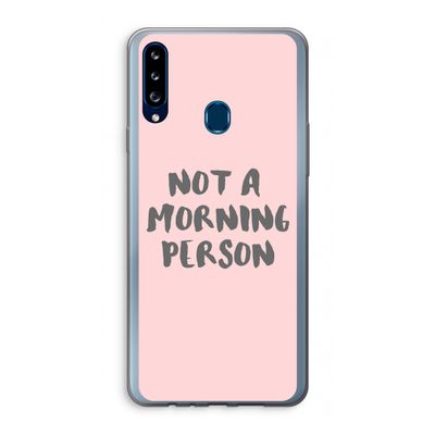 Morning person: Samsung Galaxy A20s Transparant Hoesje