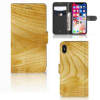 Apple iPhone Xs Max | Book Style Case | Licht Hout