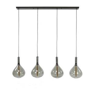 Hoyz Collection - Hanglamp 4L Drop Smoke Glass - Artic Zwart