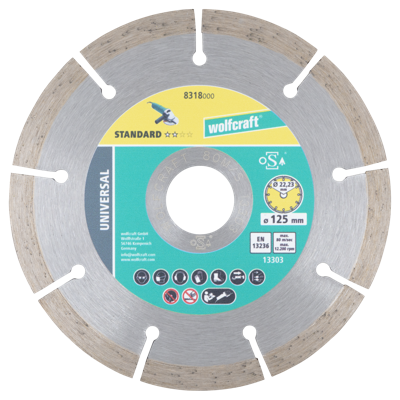 Wolfcraft Diamantdoorslijpschijf | Std. Univ. | Ø125mm HP | 1 stuk - 8318000