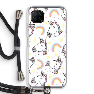 Rainbow Unicorn: Huawei P40 Lite Transparant Hoesje met koord