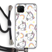 Rainbow Unicorn: Huawei P40 Lite Transparant Hoesje met koord