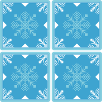 Kerst onderzetters Sneeuwvlokken blauwe tinten Kerst onderzetters Sneeuwvlokken blauwe tinten