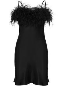 Sleeper robe courte Boheme ornée de plumes - Noir