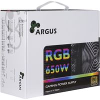 Inter-Tech Argus RGB-650W CM II power supply unit 20+4 pin ATX ATX Zwart - thumbnail